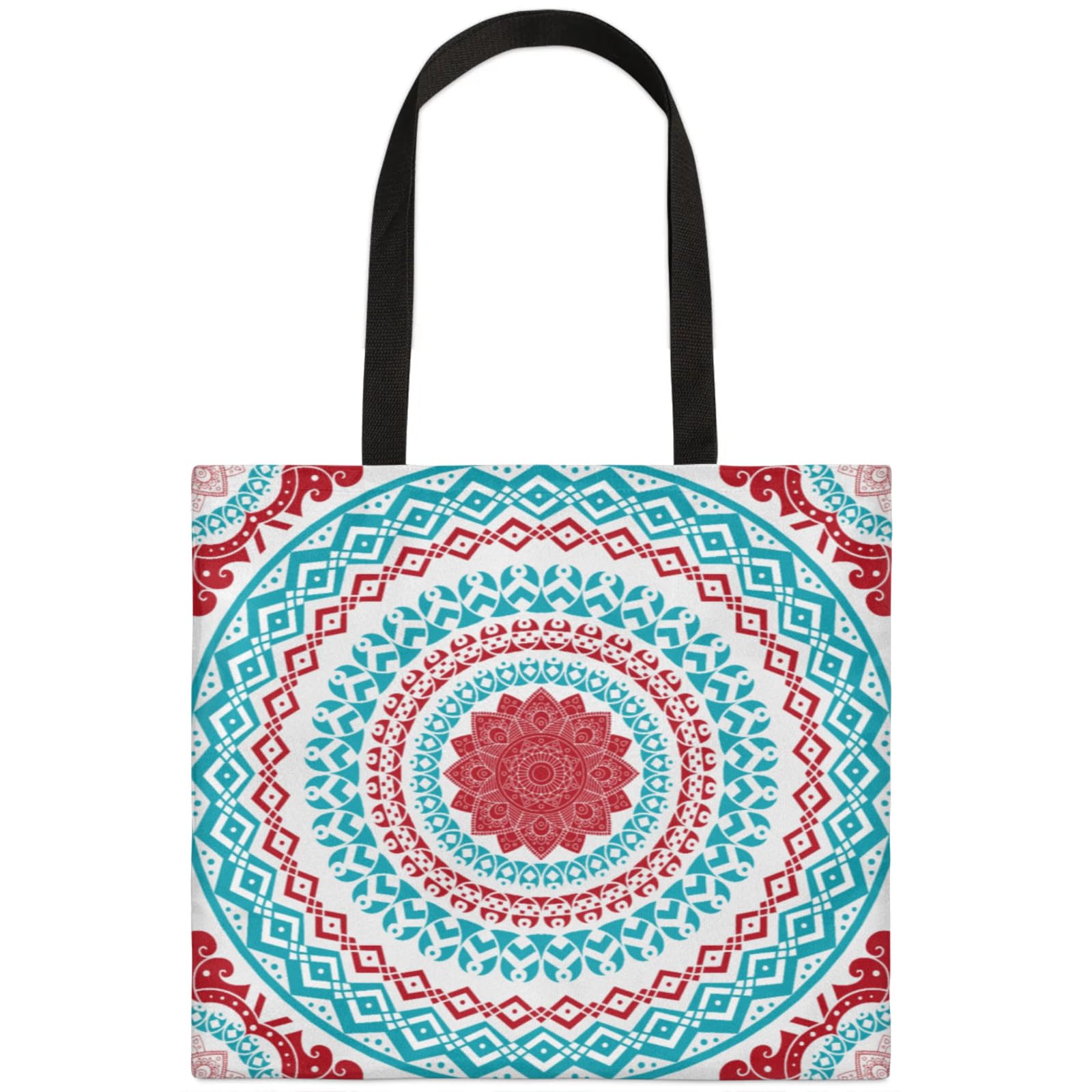 Mandragora Flower Square Canvas Tote Bag Top Handle Purses Stylish Women Canvas Shoulder Tote Bags Reusable Handbags for Work Travel Picnic Beach Shopping Gym Hiking