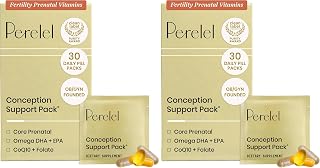 Perelel Conception Support Pack, Prenatal Multivitamin with DHA Omega 3, COQ10 & Folate, Supports Fertility Wellness for Women, Soy & Gluten Free, Non GMO, 30 Daily Pill Packs (Pack of 2)