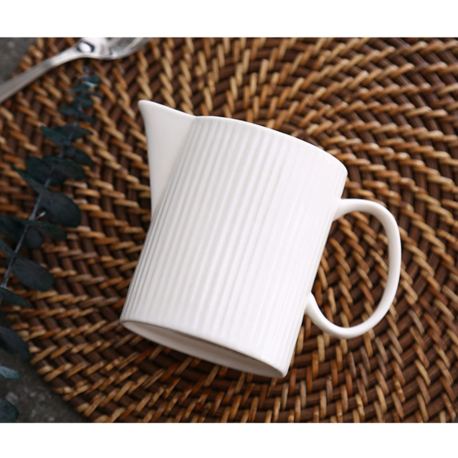 Saucière Facile à Verser Coupe De Lait Coupe-café En Céramique Blanc Coupe De Lait Avec La Tasse De Lait Coupe De Lait Coupe De Lait Coupe De Lait