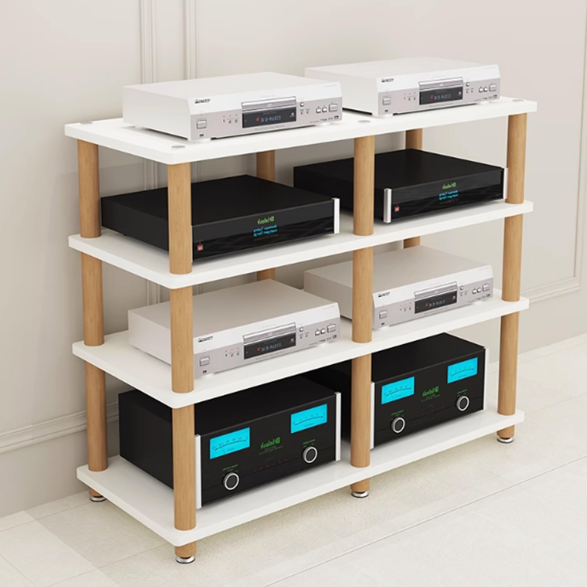 Supporto multifunzionale per armadietti multimediali AV, scaffale stereo aperto da gioco e rack audio, per casa, ufficio, teatro, camera da letto, sala di registrazione, mensola per proiettore