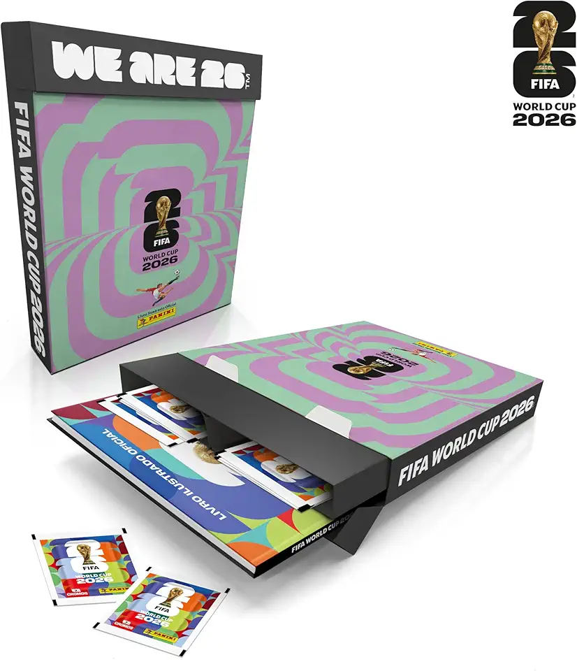 Copa do Mundo da FIFA 2026™ Box Fliptop C/ 1 Álbum Brochura + 30 Envelopes de Figurinhas FIFA WORLD CUP 2026™