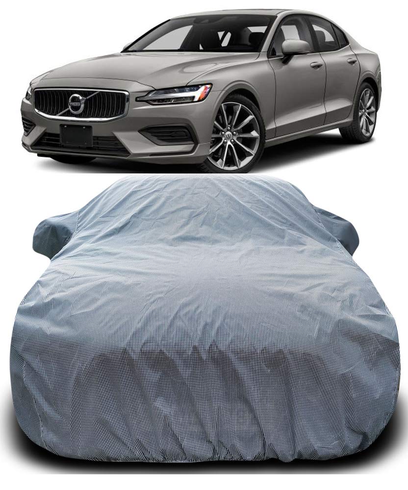 PURPLEHEART Volvo S60 Car Cover Body with Mirror Pocket Triple Stitched Bottom Elastic Water Resistant UV Protection & Dustproof Car Cover-Grey