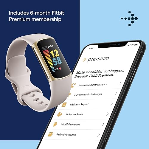 Miniatura 7 de Fitbit Charge 5 - Rastreador avanzado de salud y fitness con GPS integrado, herramientas de gestión de estrés, seguimiento del sueño, frecuencia