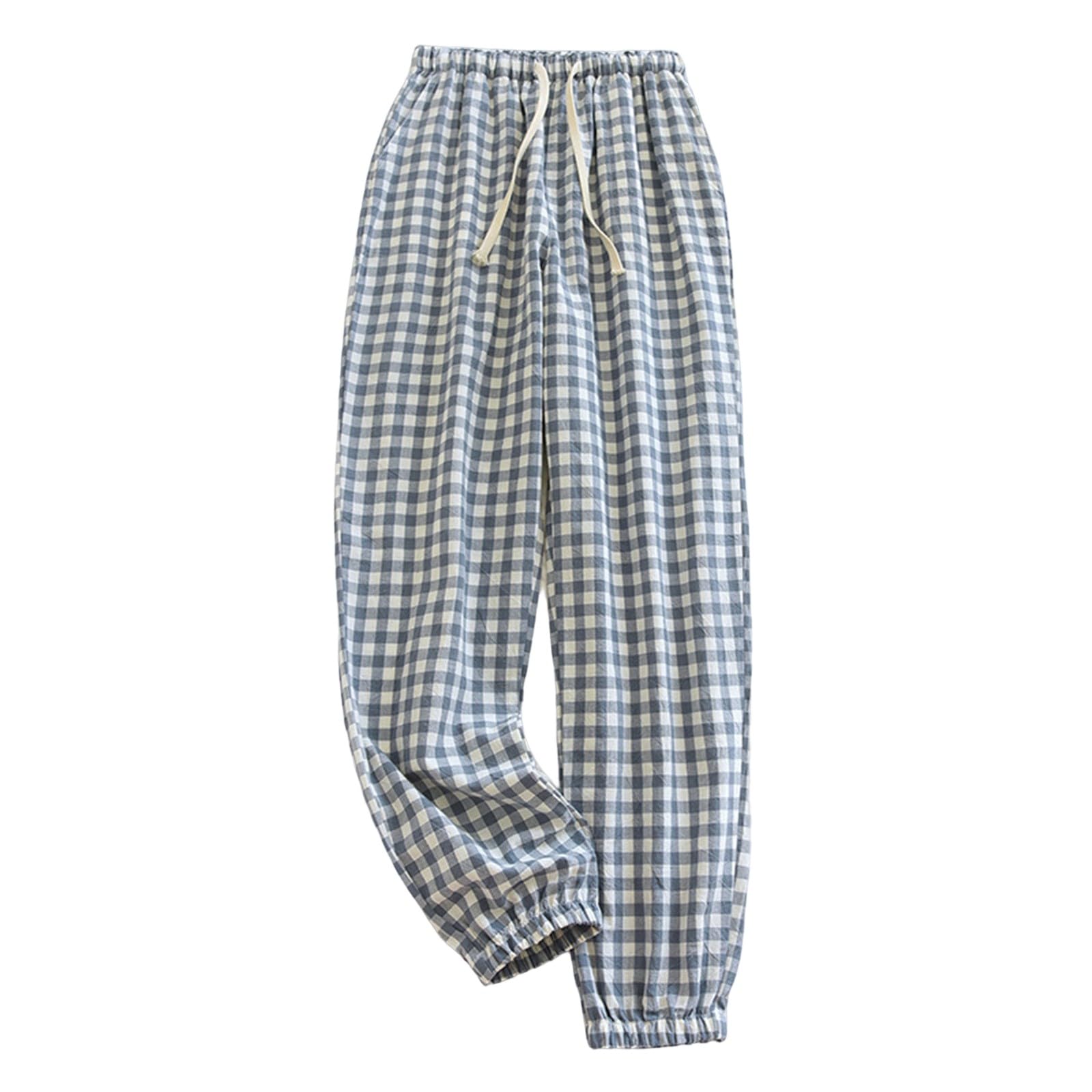 Pantalon De Pyjama Femme à Carreaux - Long Et Confortable - Avec Poches Et Cordon - Idéal Maison