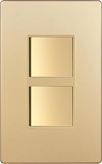 ENERLITES Elite Double Decorator Switch with Wall Plate