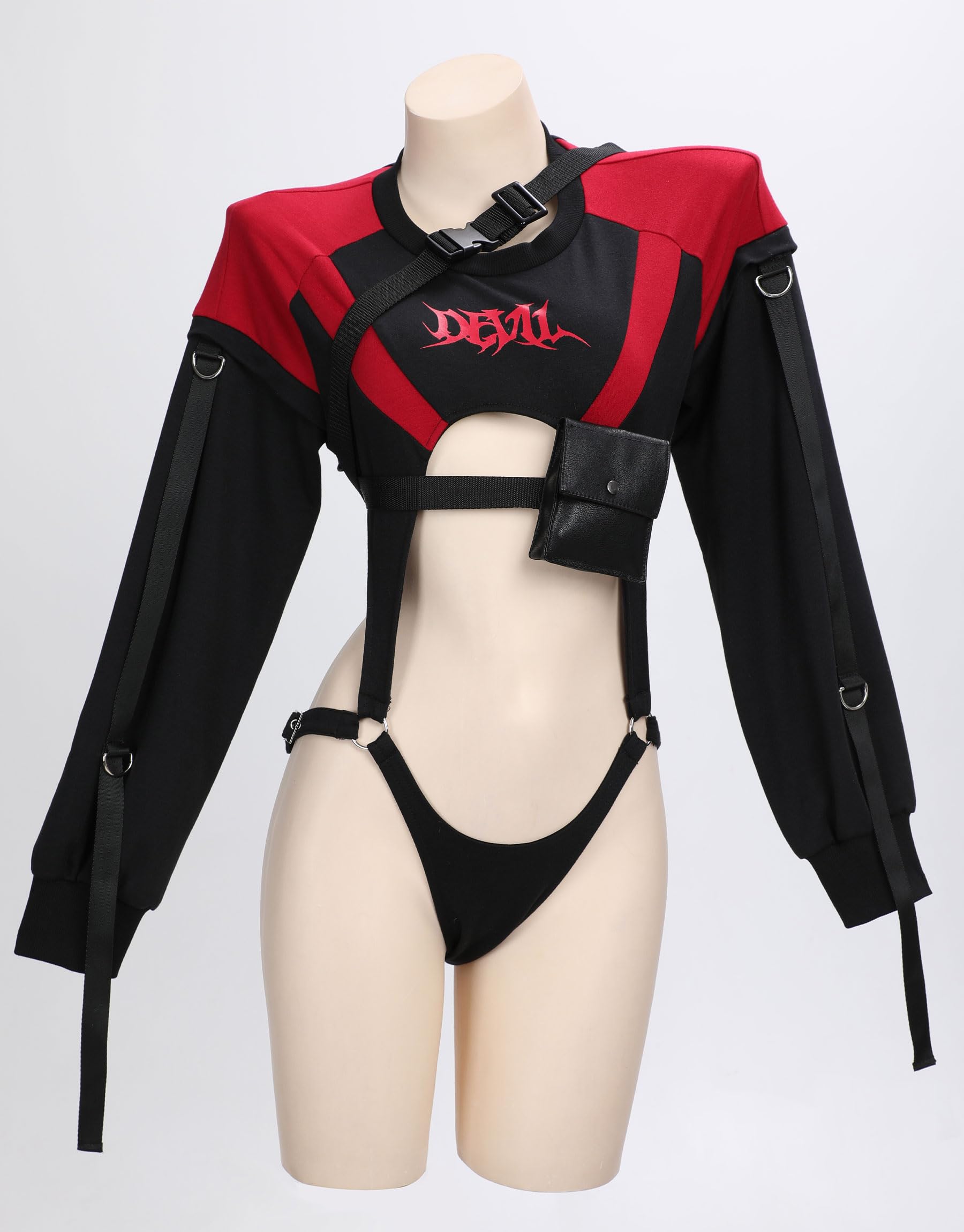 MEOWCOS midnight devil Biker-style Lingerie Set Gothic Dark Style Lingerie