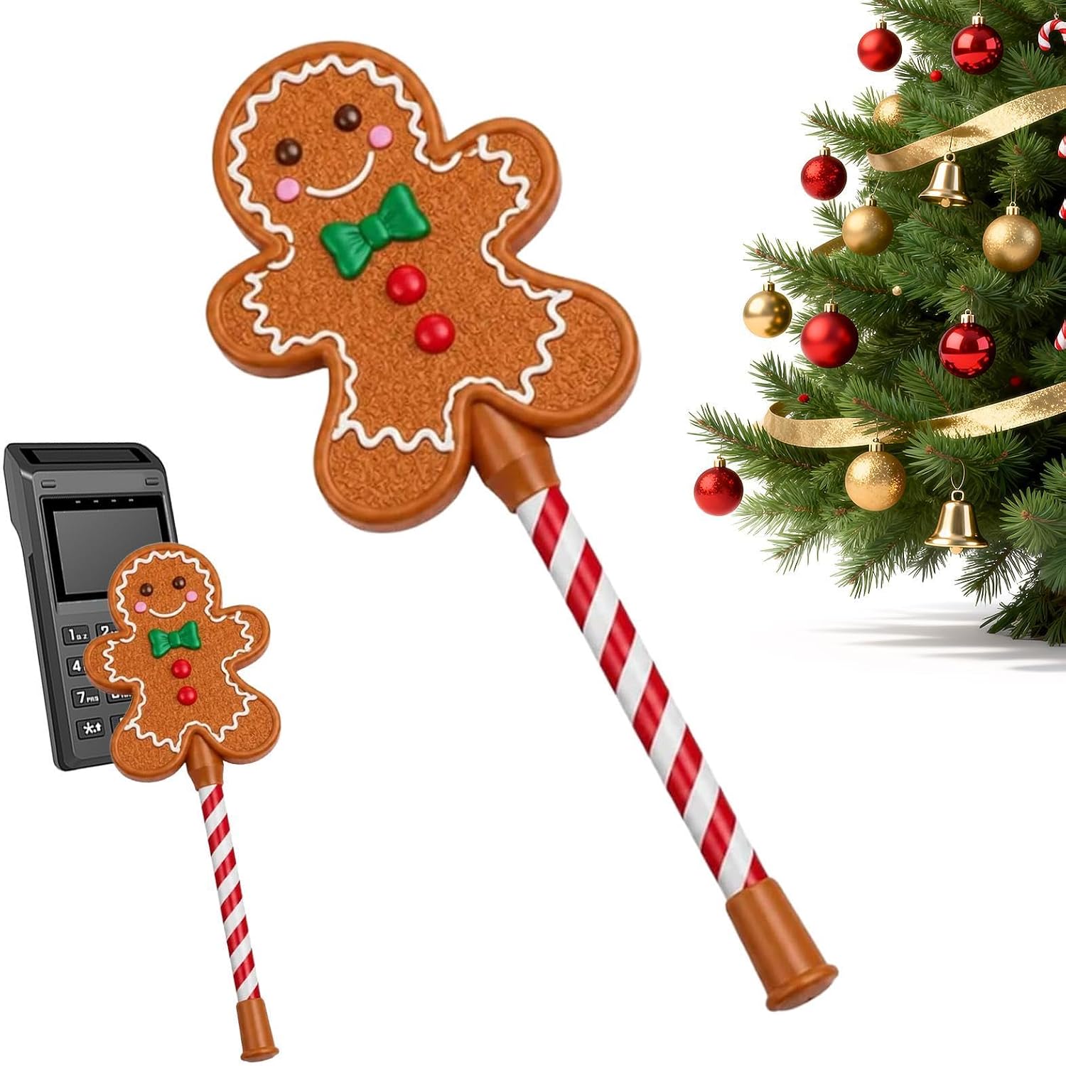 Gingerbread Man Tap to Pay Wand - Christmas Contactless Credit Card Holder