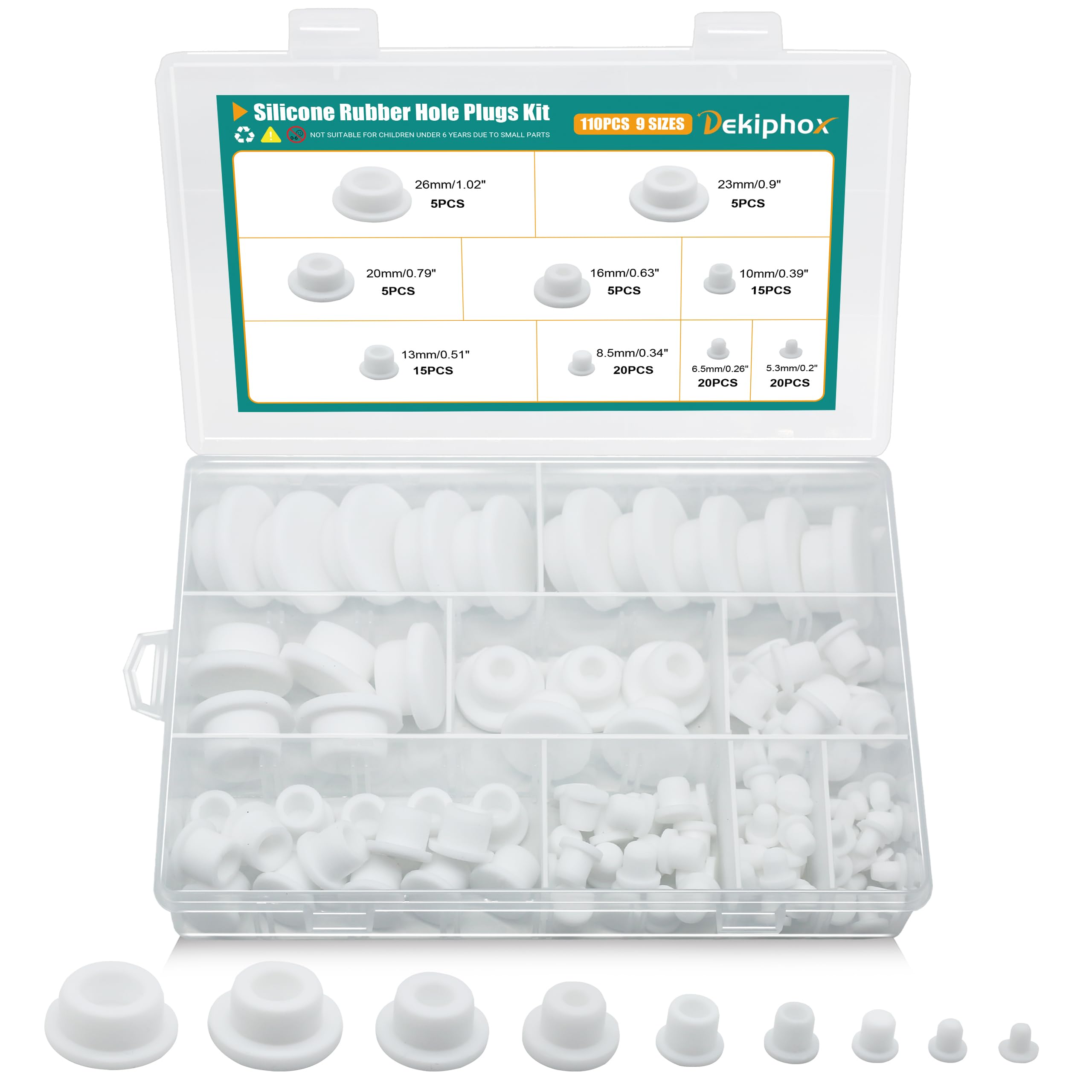 Dekiphox 110PCS Silicone Rubber Plugs - plugs tools | Mubboo
