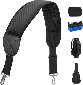 barudan golf Bag Strap Replacement Universal Single Shoulder Strap fits for All Brand Golf Bags Black