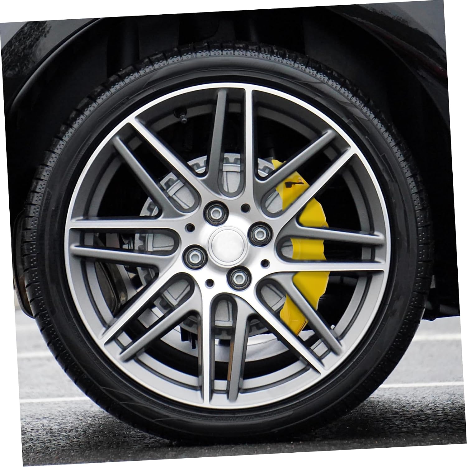 1pair Brake Caliper Cover Decorative Brake Caliper Shield for Car Wheels Easy Installation Fits Vehicles Yellow