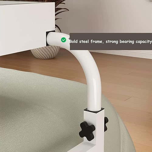 Miniatura 6 de Mesa extensible con ruedas para colocar sobre la cama, altura y longitud, ajustable, para computadora portátil, estación de trabajo para el hogar,