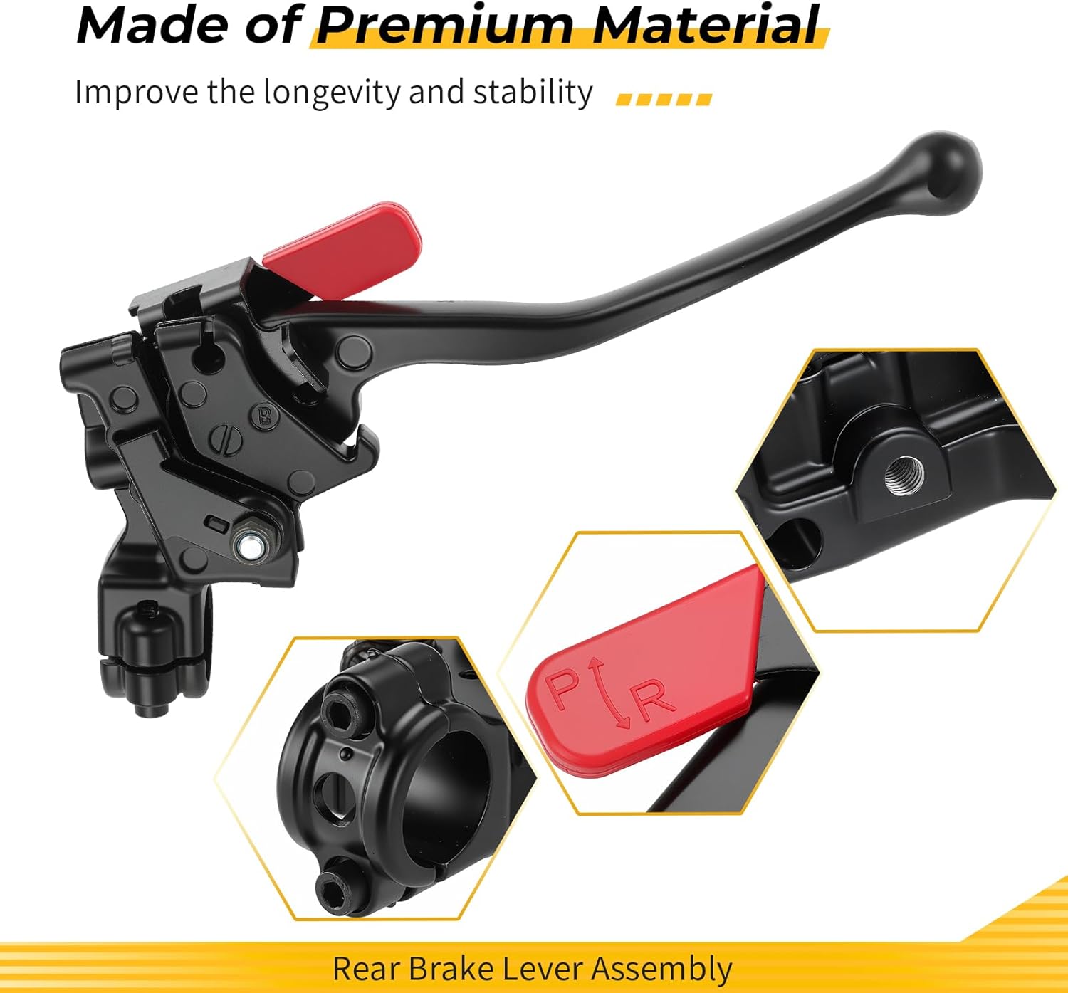 M MATI Rear Brake Lever Assembly for Honda Recon 250 2016-2024 Rancher 420 Rubicon Foreman 500 TRX250TE TRX420FA FE1 TE1 TRX500FA FE 2015-2019 53178-HR6-305 53178-HR6-A60 53172-HN5-M50
