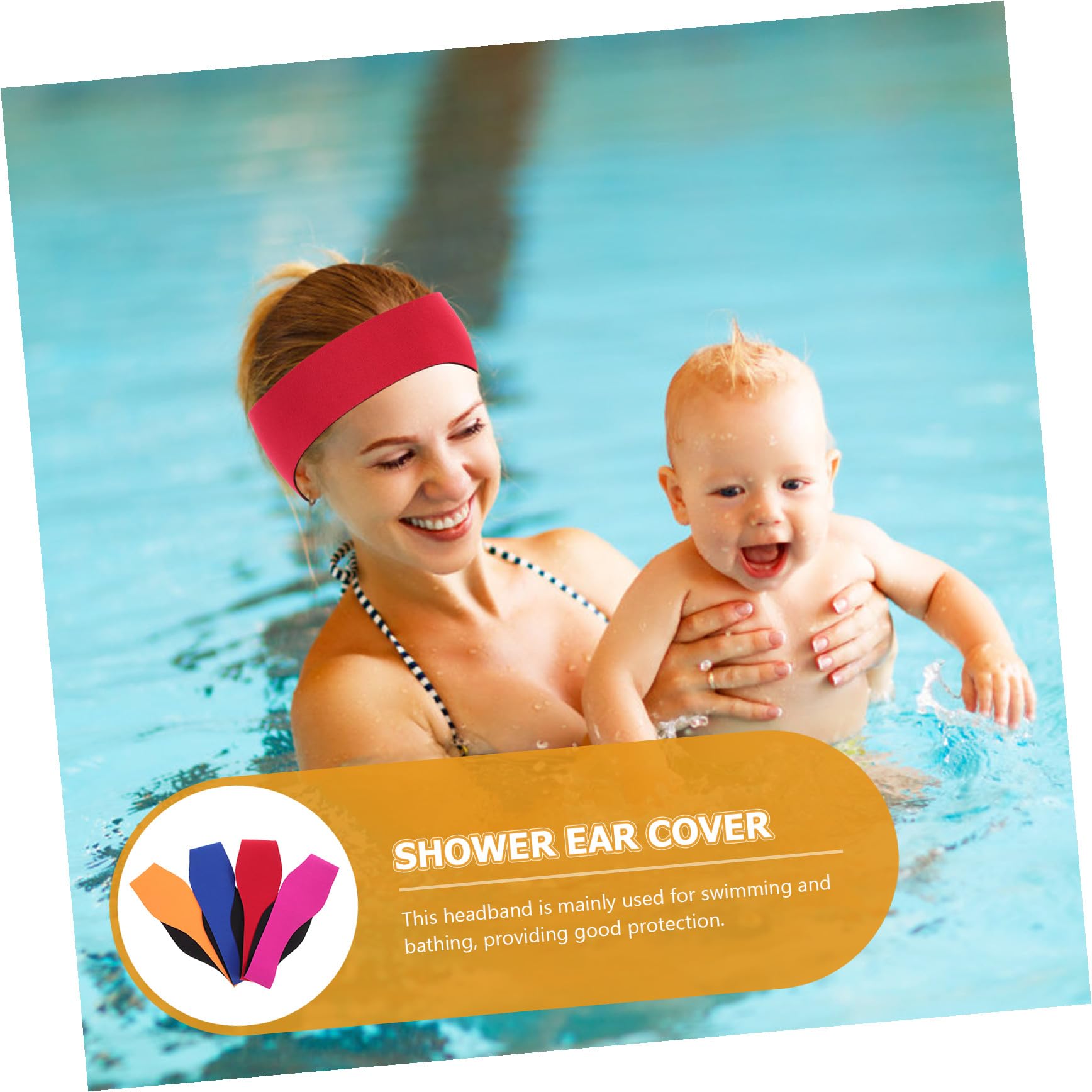Toyvian Protector De Oídos Banda Ajustable Para Natación Y Accesorios De Playa Y Actividades Acuáticas Unisex 4 Piezas X 4