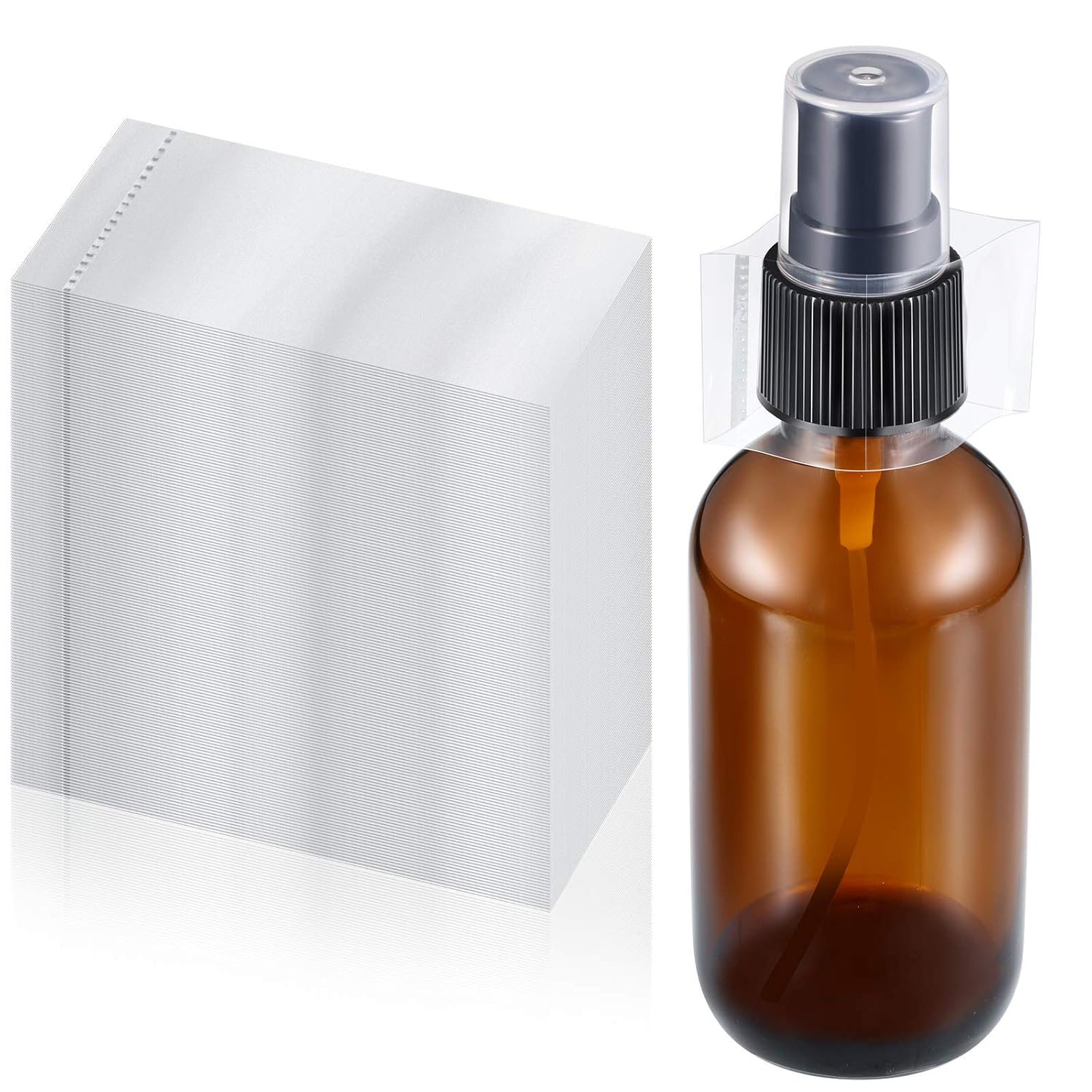 500 Pieces 45 x 23 mm Clear Perforated Shrink Bands for Liquid Bottles