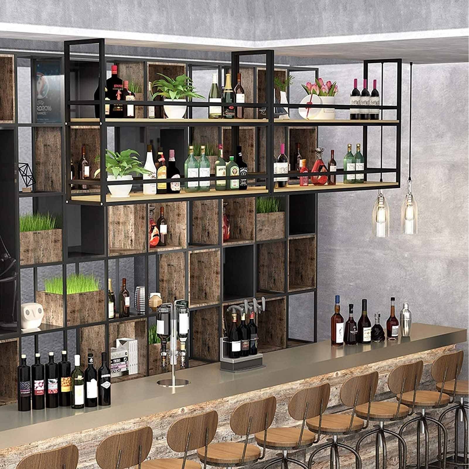 Étagère à vin suspendue pour libérer l'espace au sol avec style
