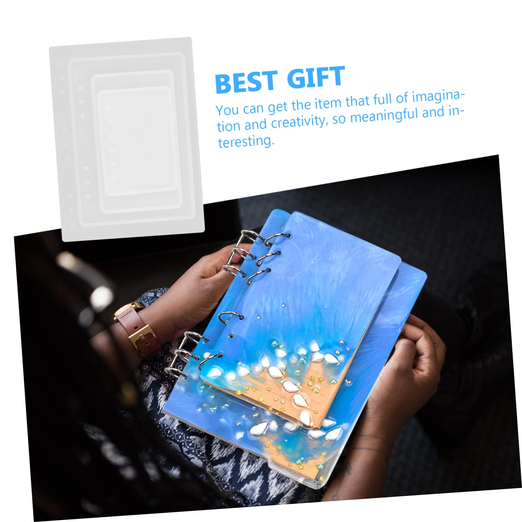 Anneome Moule en Silicone pour Carnet de Notes B5 A6 A7 DIY Résine Époxy Couverture Cristal Flexible et Facile à Nettoyer Artisanat Personnalisé Bricolage Créatif
