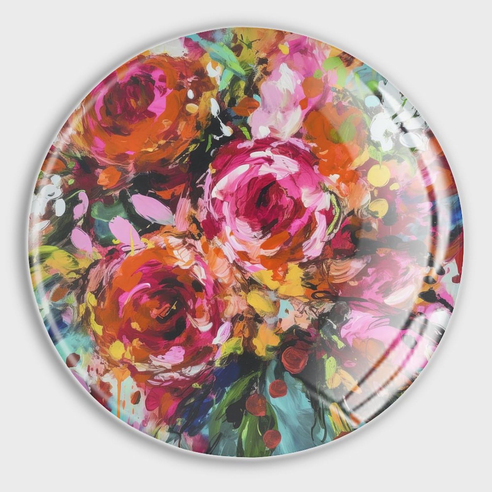 Helle florale rosa Rose bunte Kühlschrankmagnete Glas niedliche Magnete japanische lustige Magnete Luxus Whiteboard Tafelmagnete für Büro und Küche 4 Stück