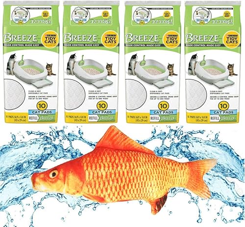 KITTI Paquete variado que incluye un juguete de hierba gatera de triple fuerza de 7.5 pulgadas y almohadillas originales para gatos Tidy Cats Breeze