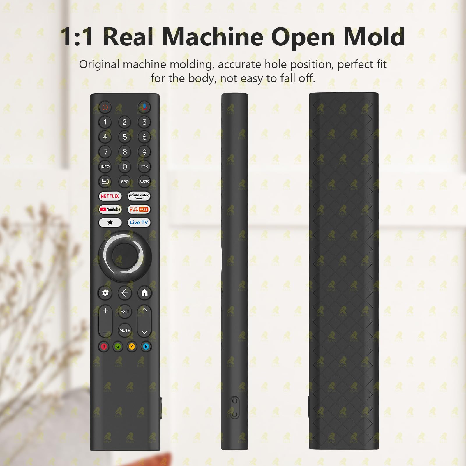 RAYA Silicone Protective Cover Compatible with Xiaomi Mi TV Remote | 2025 Edition Mi FX/F Series/F Pro/X Pro/X Series TV Remote Case [Remote Not Included] (Black) — Amazon image 3