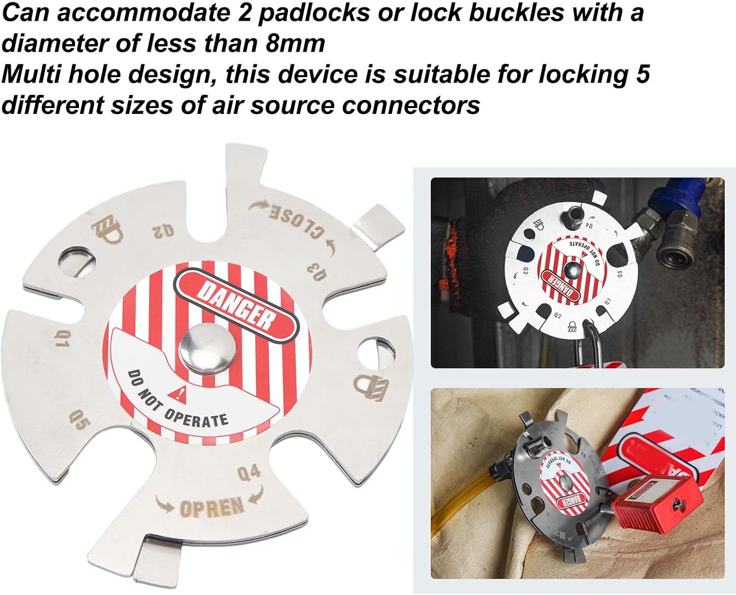 Air Cylinder Lockout, Air Safety Lockout Device, Air Supply Safety Lock for Automotive Manufacturing Steel Smelting