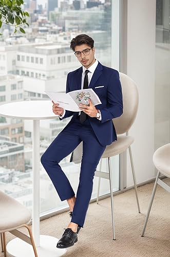 Miniatura 3 de Trajes de esmoquin de 3 piezas para hombre, ajuste delgado, para baile de graduación, regreso a casa, formal, chaqueta, chaleco, pantalones