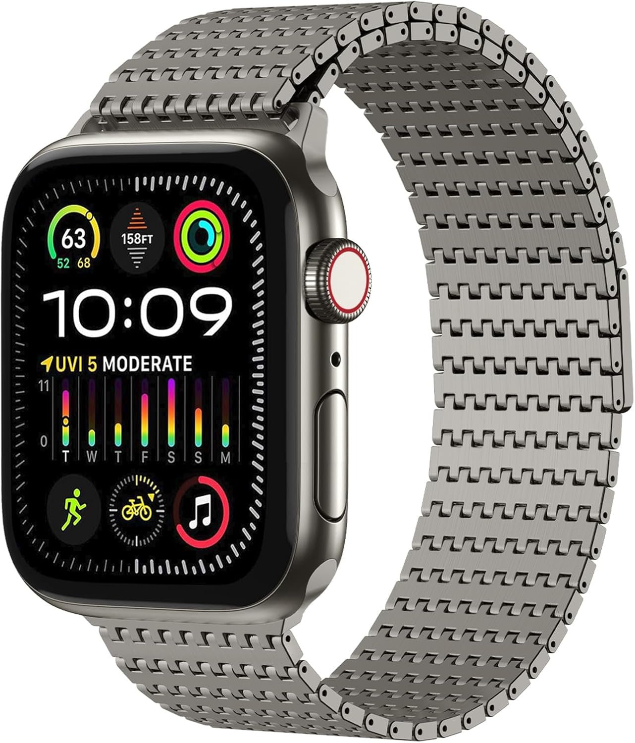 Magnetic Mesh Loop Band Compatible with Apple Watch Band 49mm 46mm 45mm 44mm 42mm 40mm 41mm 38mm Men Women, Stainless Steel Adjustable Metal Strap for iWatch Series 10 9 8 7 6 5 4 3 2 1 Ultra SE