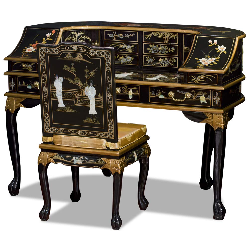 Amazon.com: ChinaFurnitureOnline Black Lacquer Mother of Pearl
