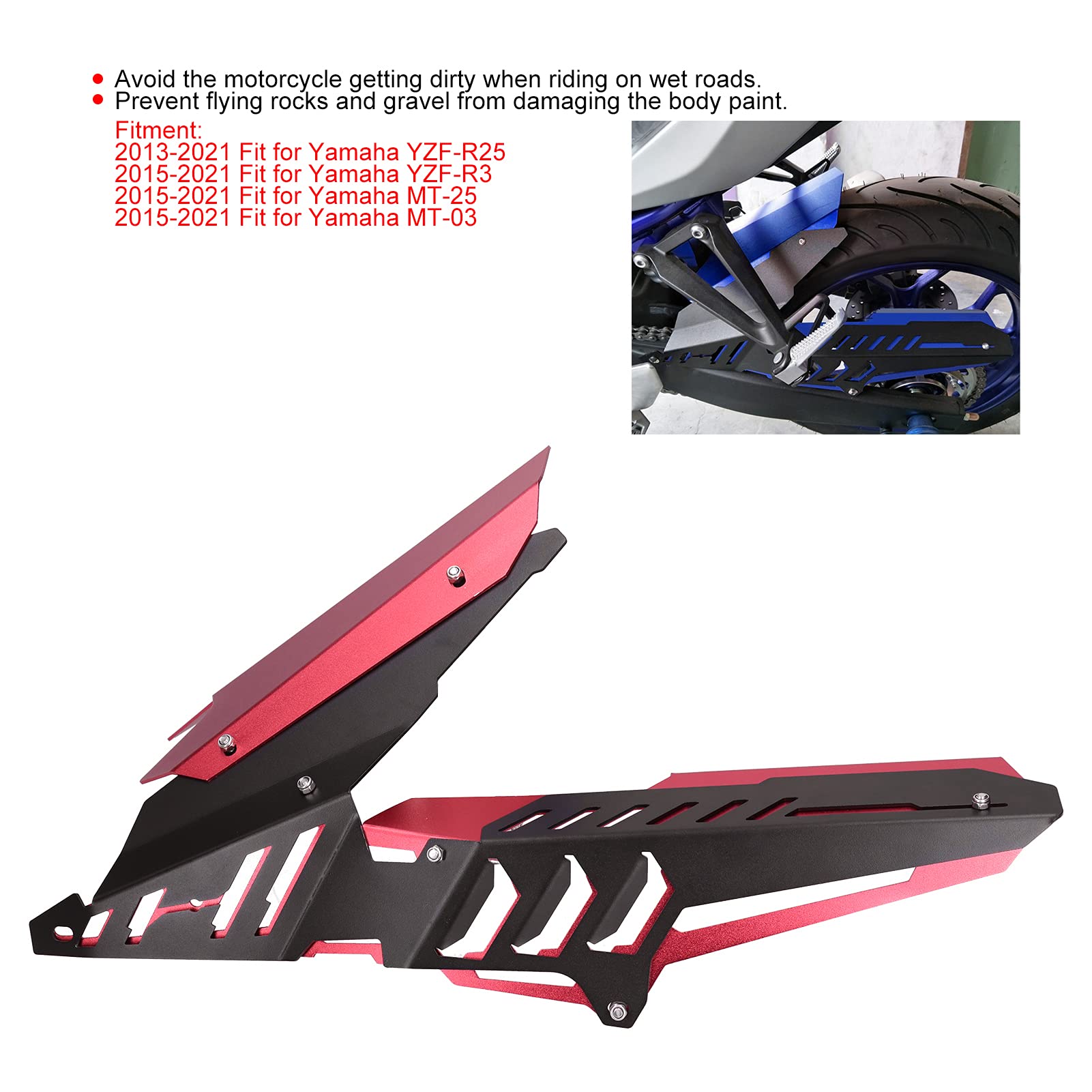 Amazon.co.jp: リアフェンダーチェーンガードカバーアルミ合金YZF-R25 