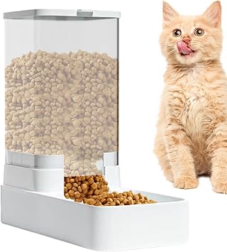 Automatic Pet Feeder, Feeding Watering Supplies, Auto gravit Pet Feeder Bowl, Pets Automatic Feeder and Waterer, 3.8L Cat Feeder Water Dispenser grav ity Food Feeder and Waterer Big Capacity (feeder)