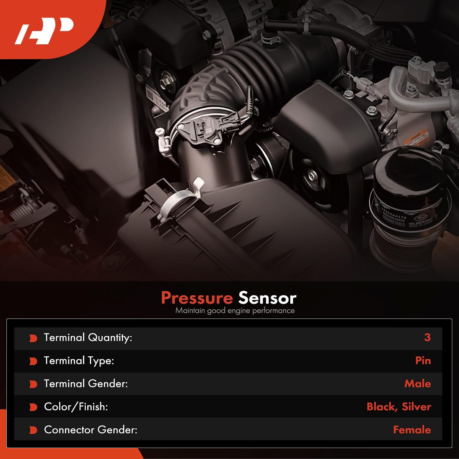 A-Premium Engine Oil Pressure Switch [3 Pins] Compatible with Ford F-150, F-250 Super Duty, F-350 Super Duty, Explorer, Edge, Mustang, Expedition, Ranger, Bronco Sport, GT & Lincoln Navigator, Corsair
