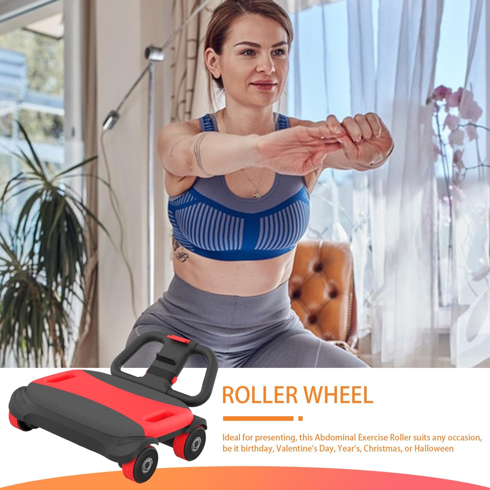 Abs Exercise Roller, Automatyczne koło treningowe z rdzeniem, Abs Workout Equipment, Fitness Gear With Elbow Supports for Home, Traveling, Gym Workouts