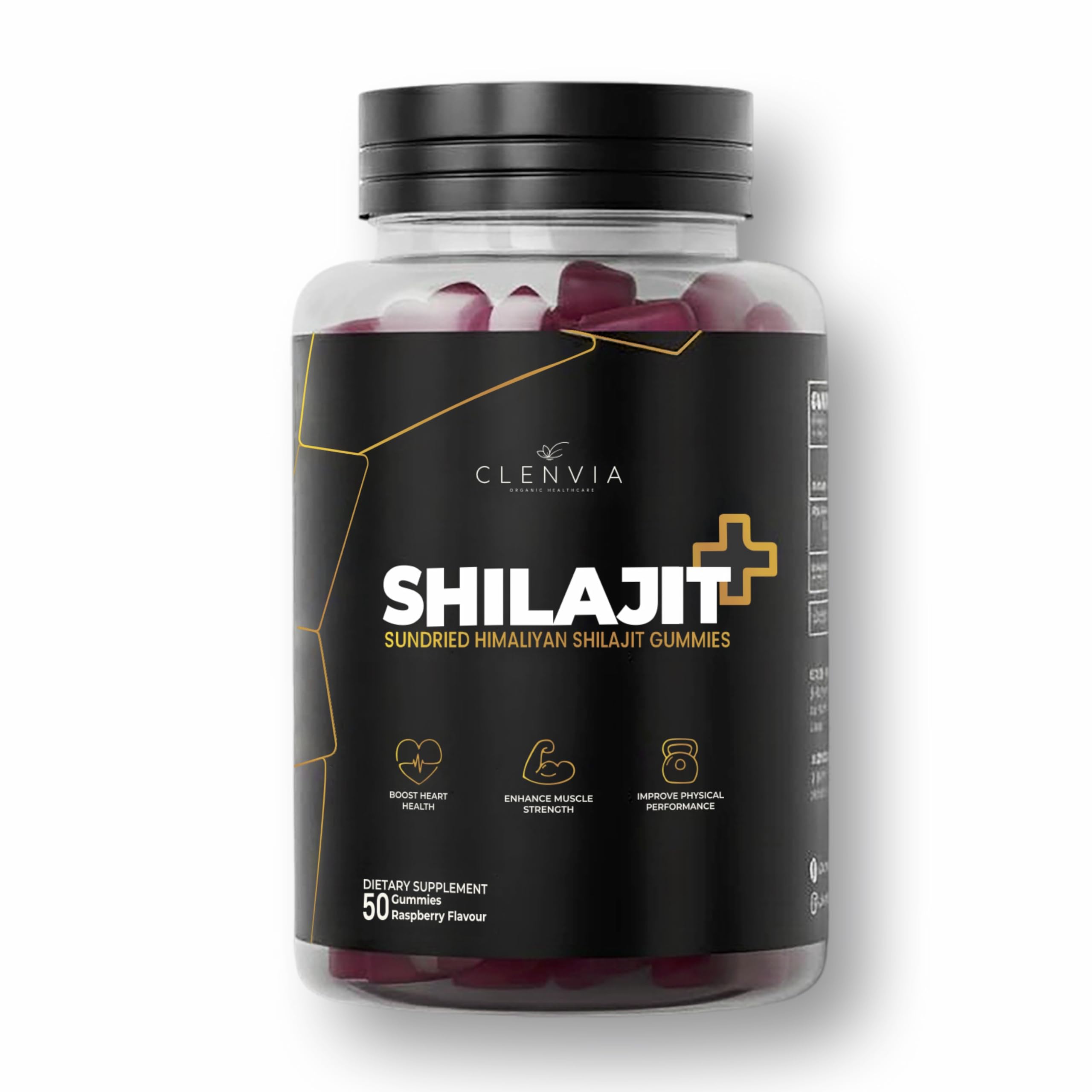 1000mg Sundried Himalayan Shilajit Gummies for Men & Women | 100% Organic, Non-GMO, Raspberry Flavor with 85+ Trace Minerals & Fulvic Acid for Energy & Immunity – 50 Gummies