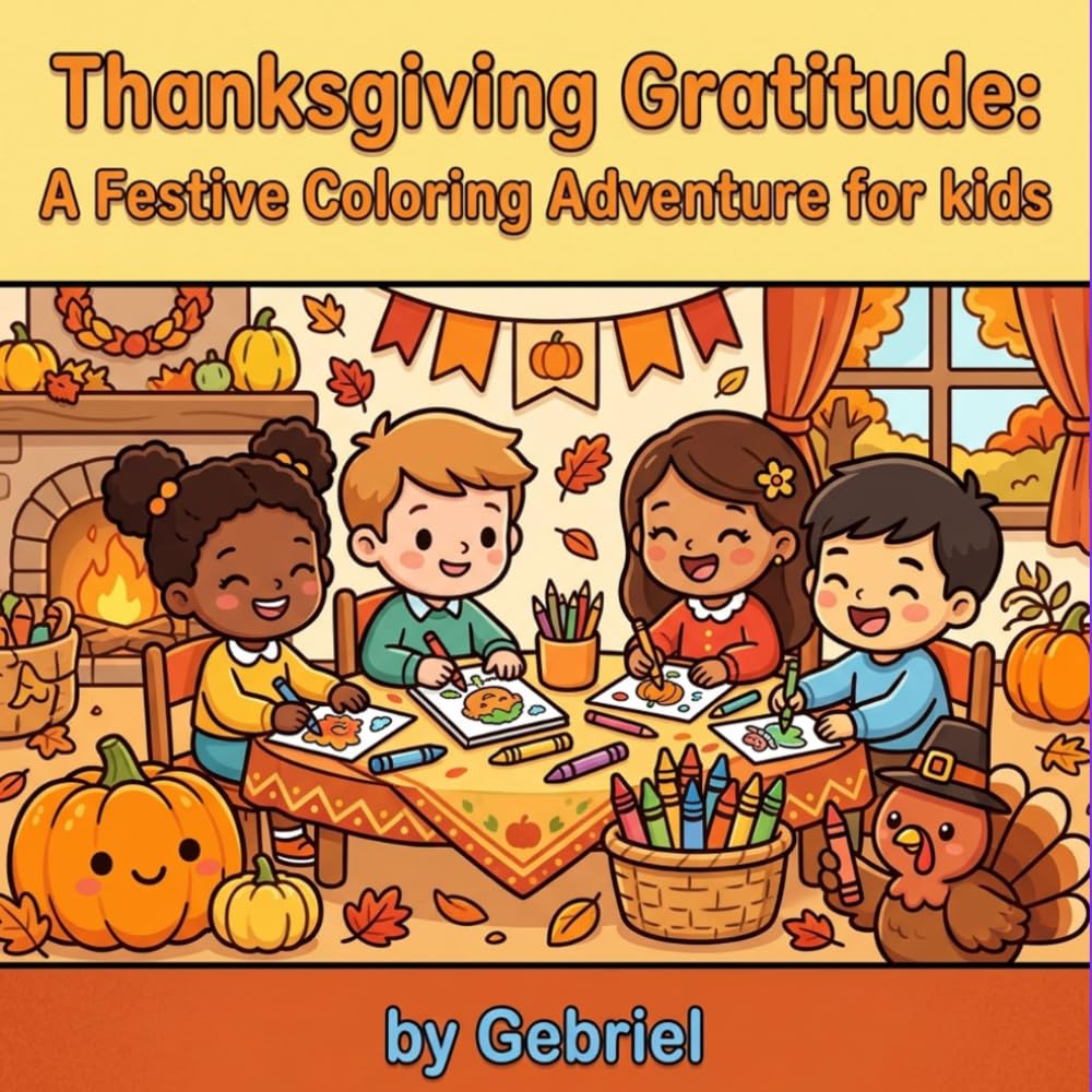 Thanksgiving Gratitude: A Festive Coloring Adventure for kids