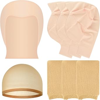 2/4/6/8 Pack Halloween Bald Cap for Woman, Makeup Latex Bald Head Caps for Halloween Party Adult