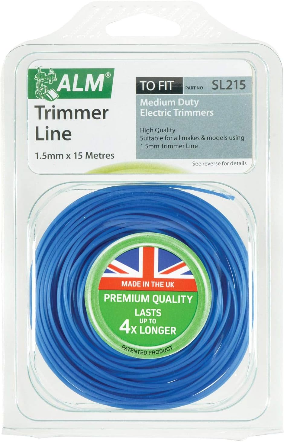 Alm Medium Duty Electric Trimmer Line 1.5mm 15m SL215,Blue