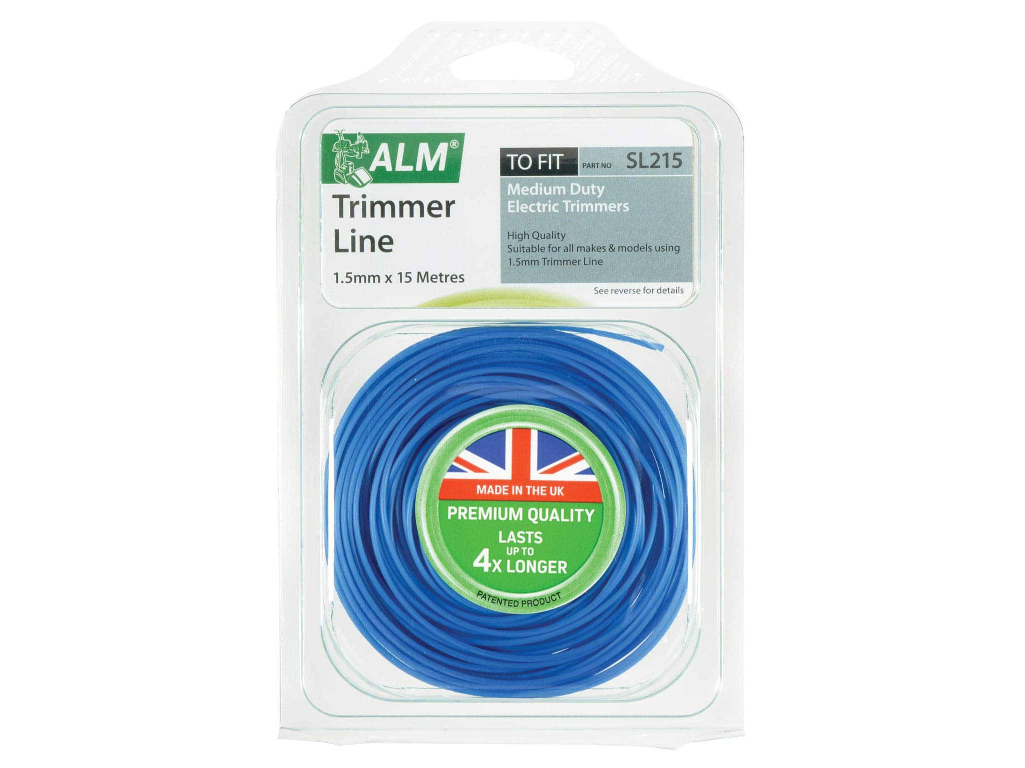 Alm Medium Duty Electric Trimmer Line 1.5mm 15m SL215,Blue