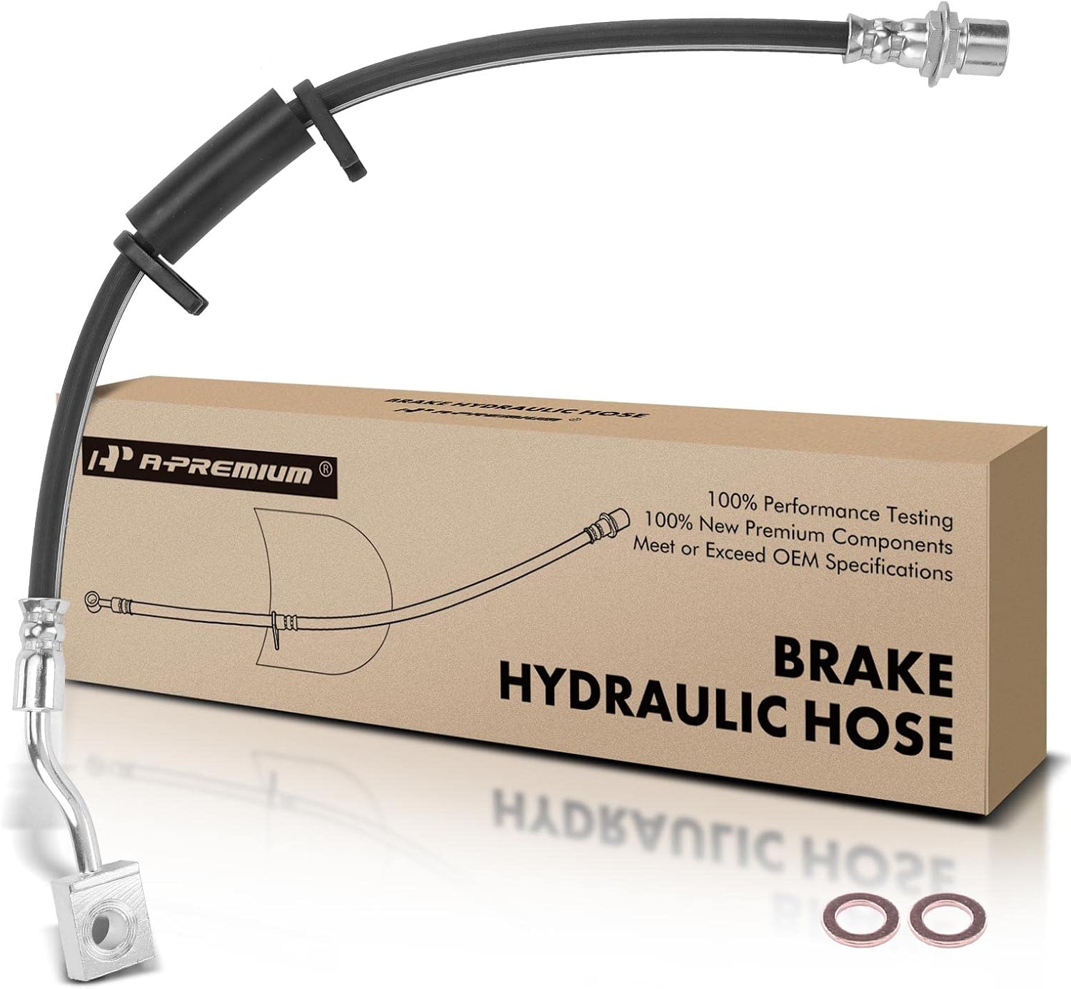 A-Premium Front Passenger Brake Hydraulic Hose Compatible with Select Dodge and Jeep Models - Durango 2011-2021, Grand Cherokee 2011-2015 2018-2020 - Replace# 68368360AA