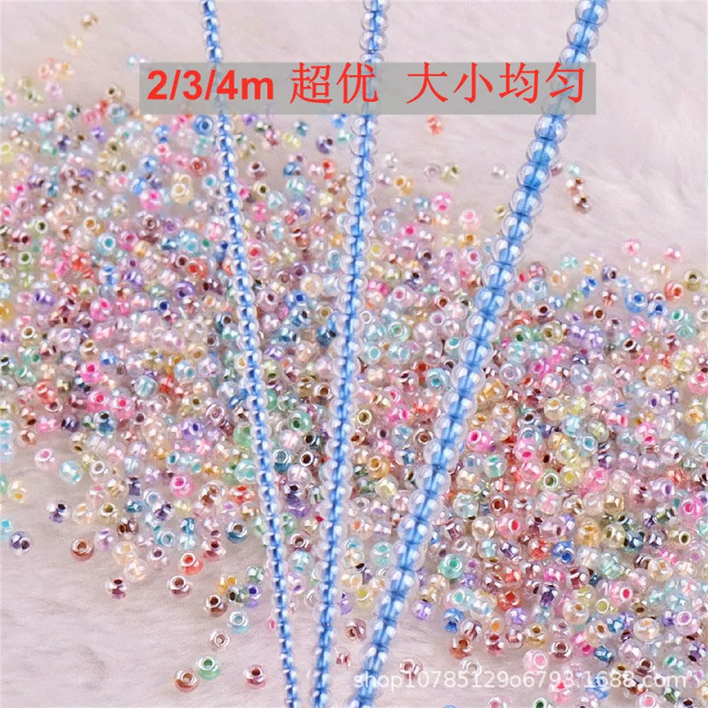 Cuentas de Vidrio teñidas checas de 2/3/4 mm, Cuentas de Cristal Transparente para Pulseras, Collares, joyería DIY, café Dorado, 30-2mm, 36000 Piezas