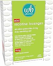 Wellness Basics Mini Nicotine Lozenge 4mg | Stop Smoking Aid | Mint Flavor | 135 Count | Pack of 5 Vials | Reduces Cravings & Withdrawal Symptoms