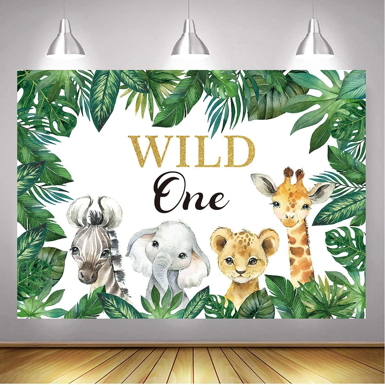 6x4ft Boy Wild One Backdrop Animals Greenery First Birthday Vinyl Background Photography Cute Jungle Animals Wild One Backdrops