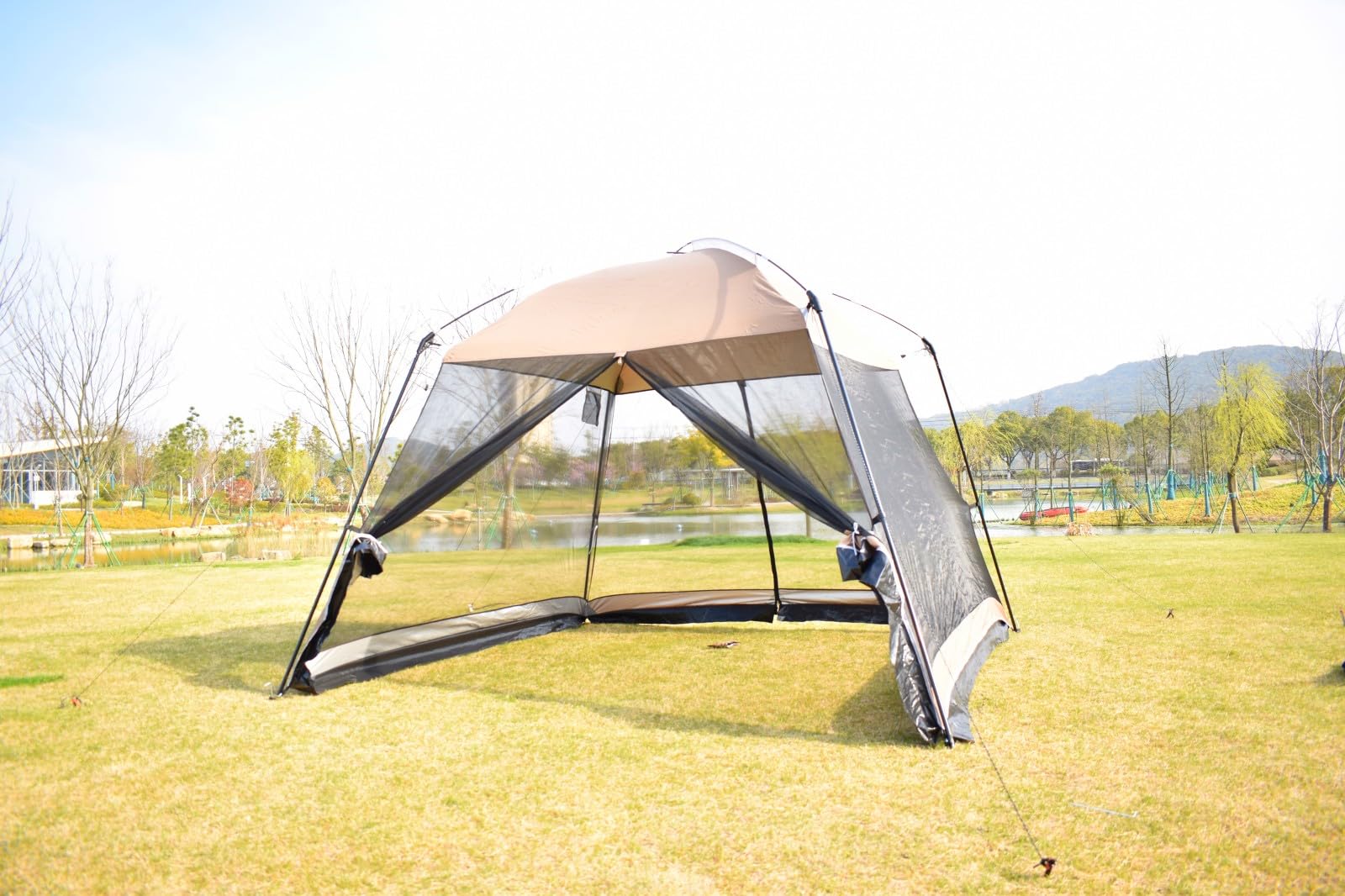 Amazon | 4-7人用 自立式 330x330x240cm UVカット 遮熱 アウトドア