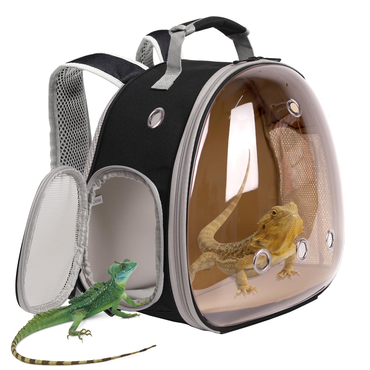 Guinea Pig Carrier, Guinea Pig Backpack with Clear Bubble Window (Black-Polarize, Backpack)