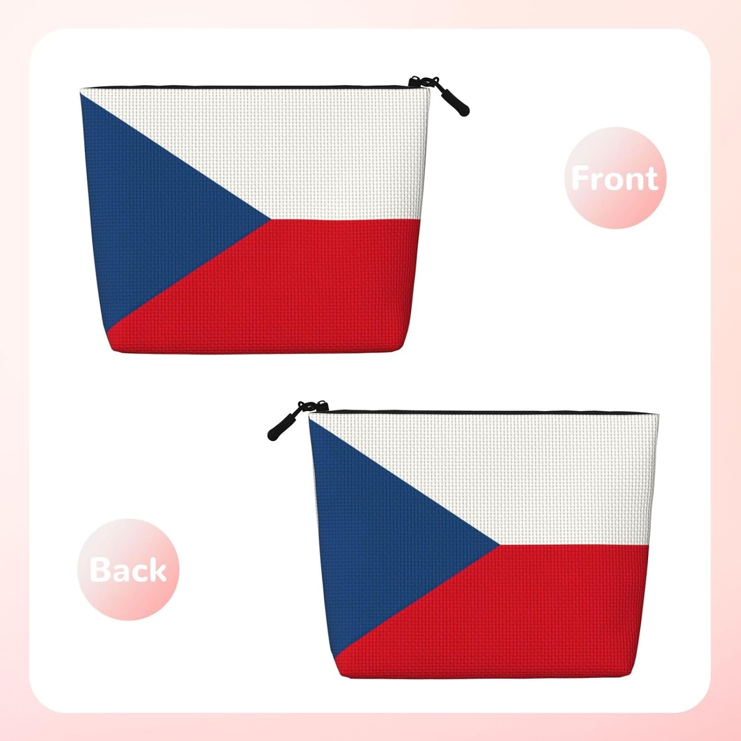 Fake Hemp Flag Of The Czech Republic Print Makeup Bag image 2