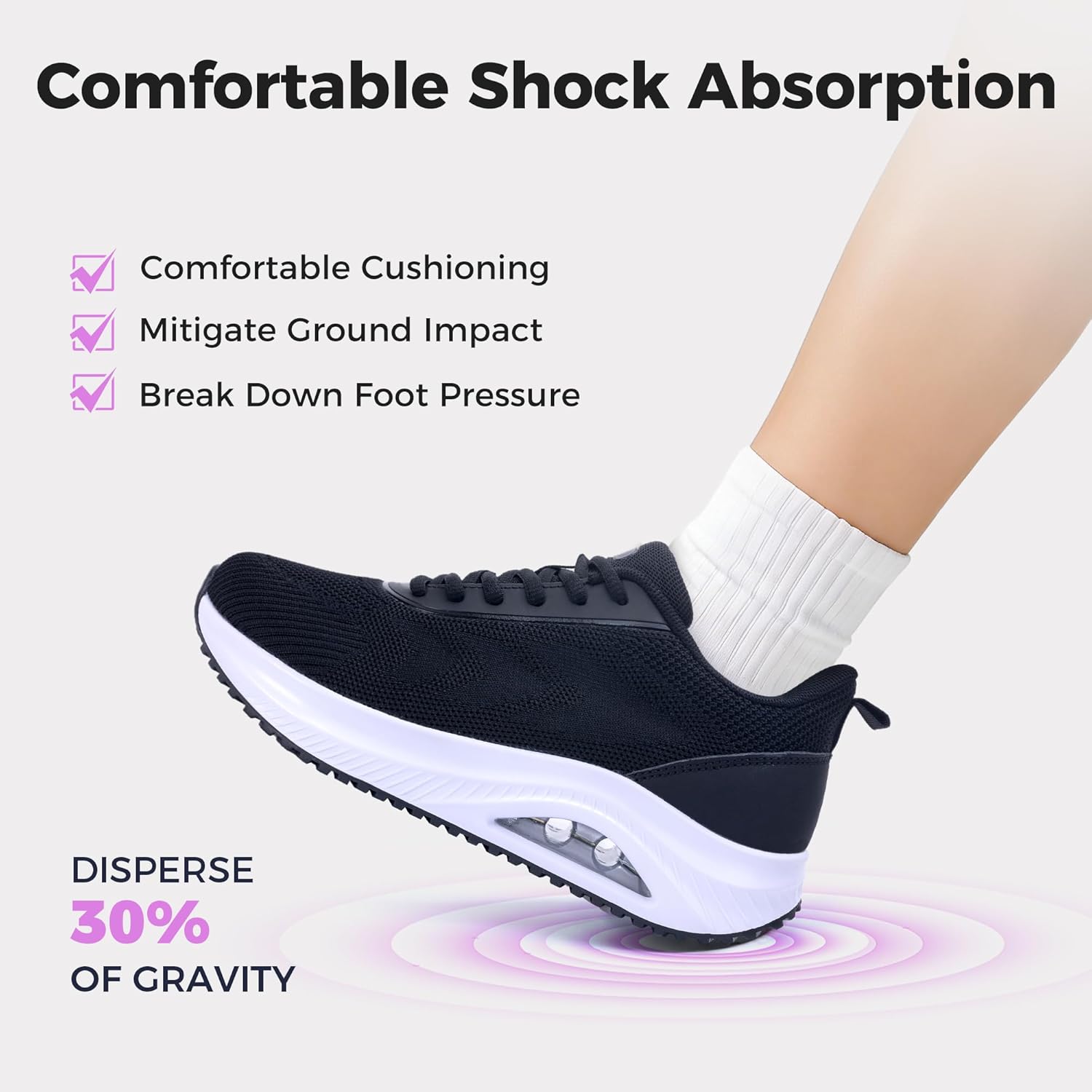 PERSOUL Womens Walking Shoes with Arch Support Tennis Orthotic Fashion Sneakers for Plantar Fasciitis Pain Relief US 5.5-11