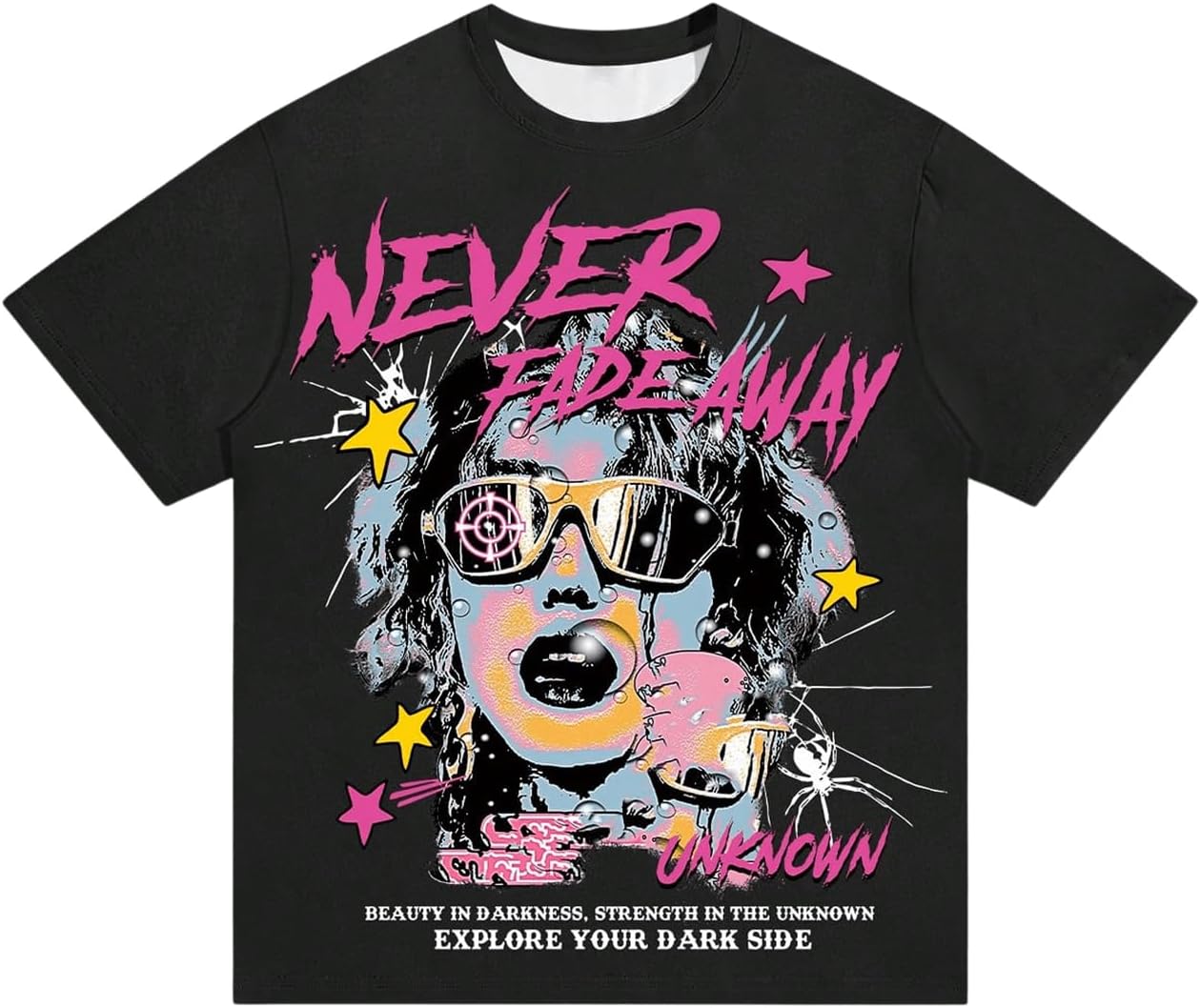 SOLY HUX Men's Graphic Tees Y2K Baggy Shirts Unisex Oversized Tshirts Figure Print 90s Vintage Streetwear Tops