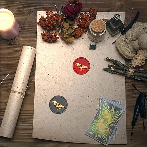 Miniatura 7 de Sello de cera de cuervo, sello, montaña, bosque, luna, estrella, sello de sellado de 0.984 in, sello de cera de sellado de Halloween, retro, cabeza