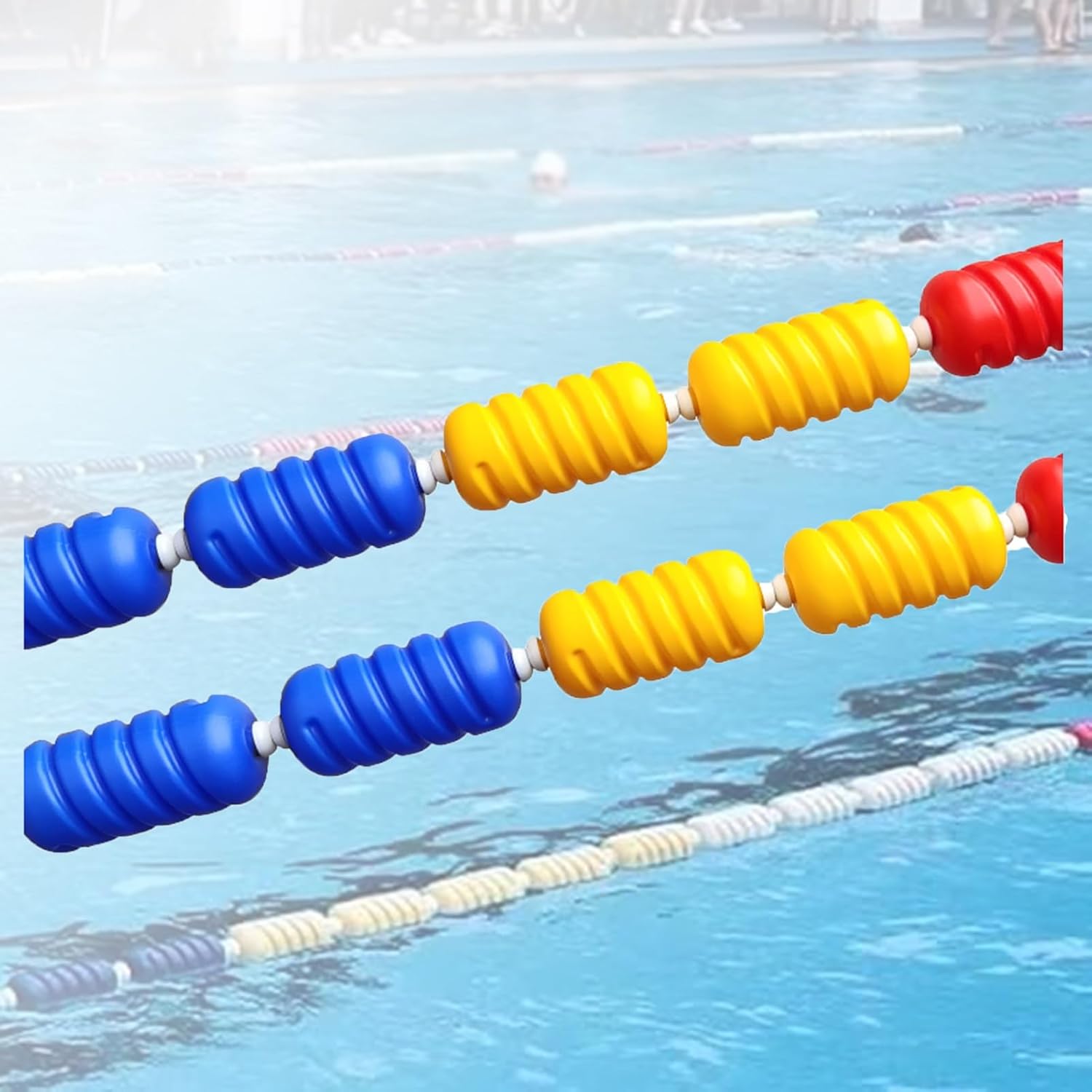 Floating Pool Safety Divider Swim Lane Line, 3.3ft - 60ft Pool Anti-Wave Safety Rope, Safety Floating Line for Pool Inground Pools(Steel Wire,3m/10ft)