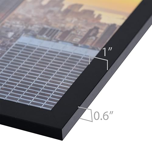 Miniatura 2 de Frame Amo Marco moderno negro de 14 x 24 pulgadas, borde de 1 pulgada de ancho, acabado suave envolvente, cara acrílica