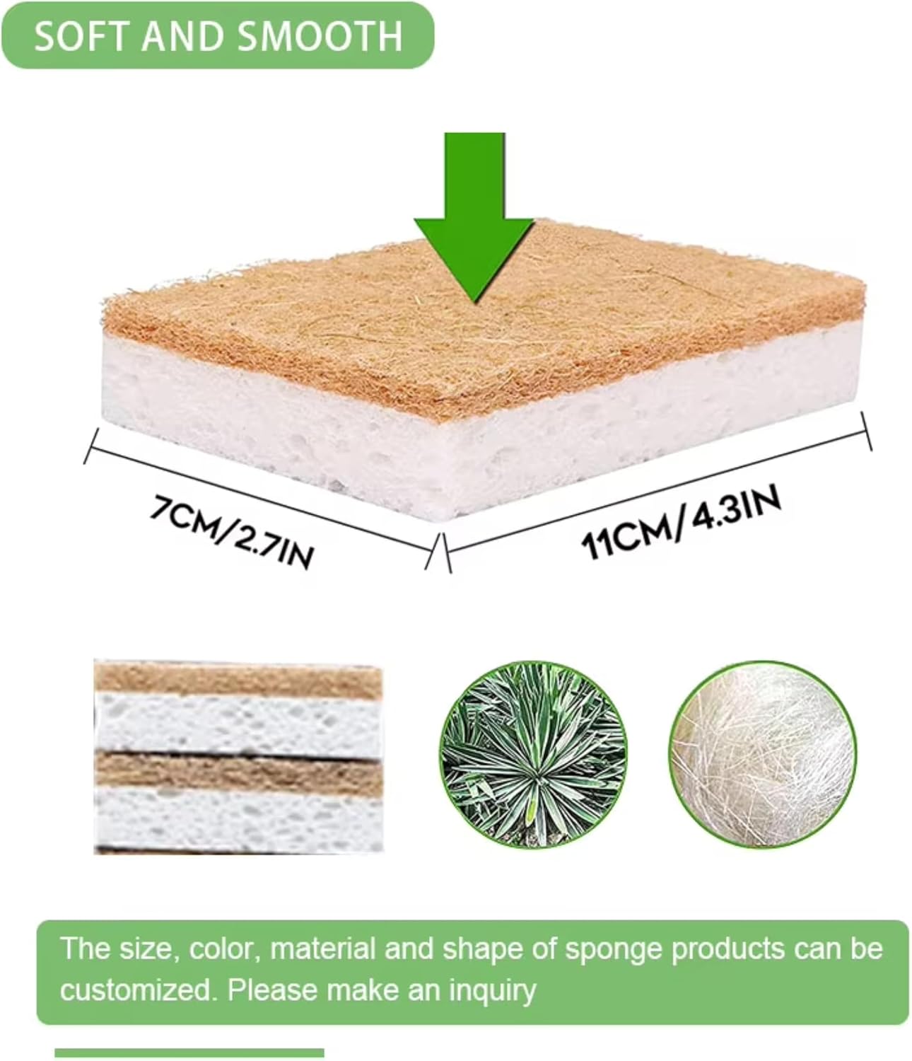 Coconut Fiber Sponges – Natural & Biodegradable. 100% Eco-Friendly image 5