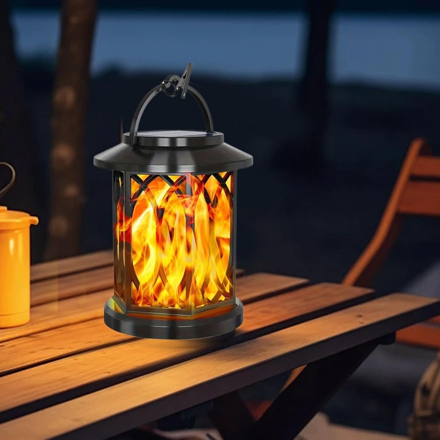 Solar Lantern - Flickering Flame Waterproof Decorative,Flickering Flame Solar Lamp Patio Lights - for Garden Yard Porch Deck Balcony Terrace Pathway Walkway Tree Landscape